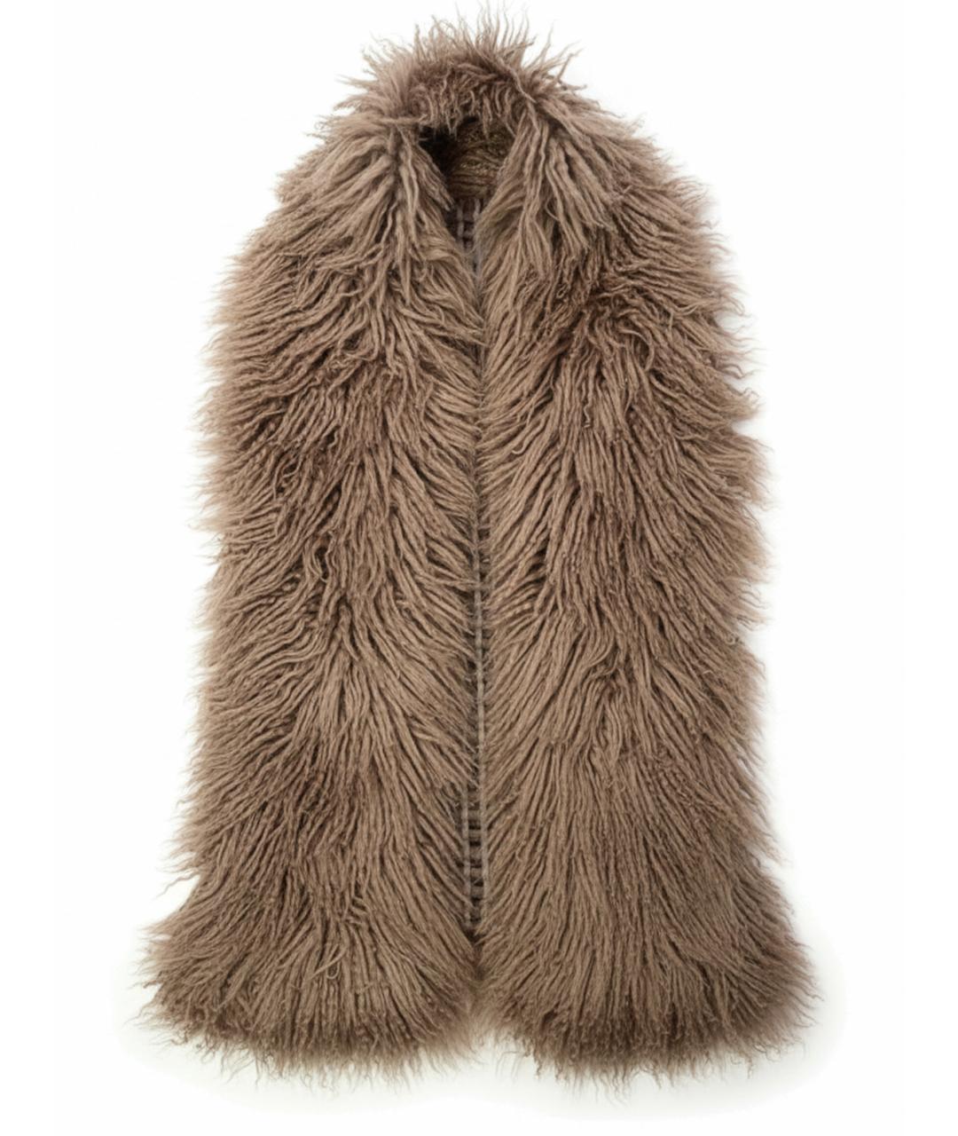 RALPH LAUREN PURPLE LABEL Бежевый меховой жилет, фото 1