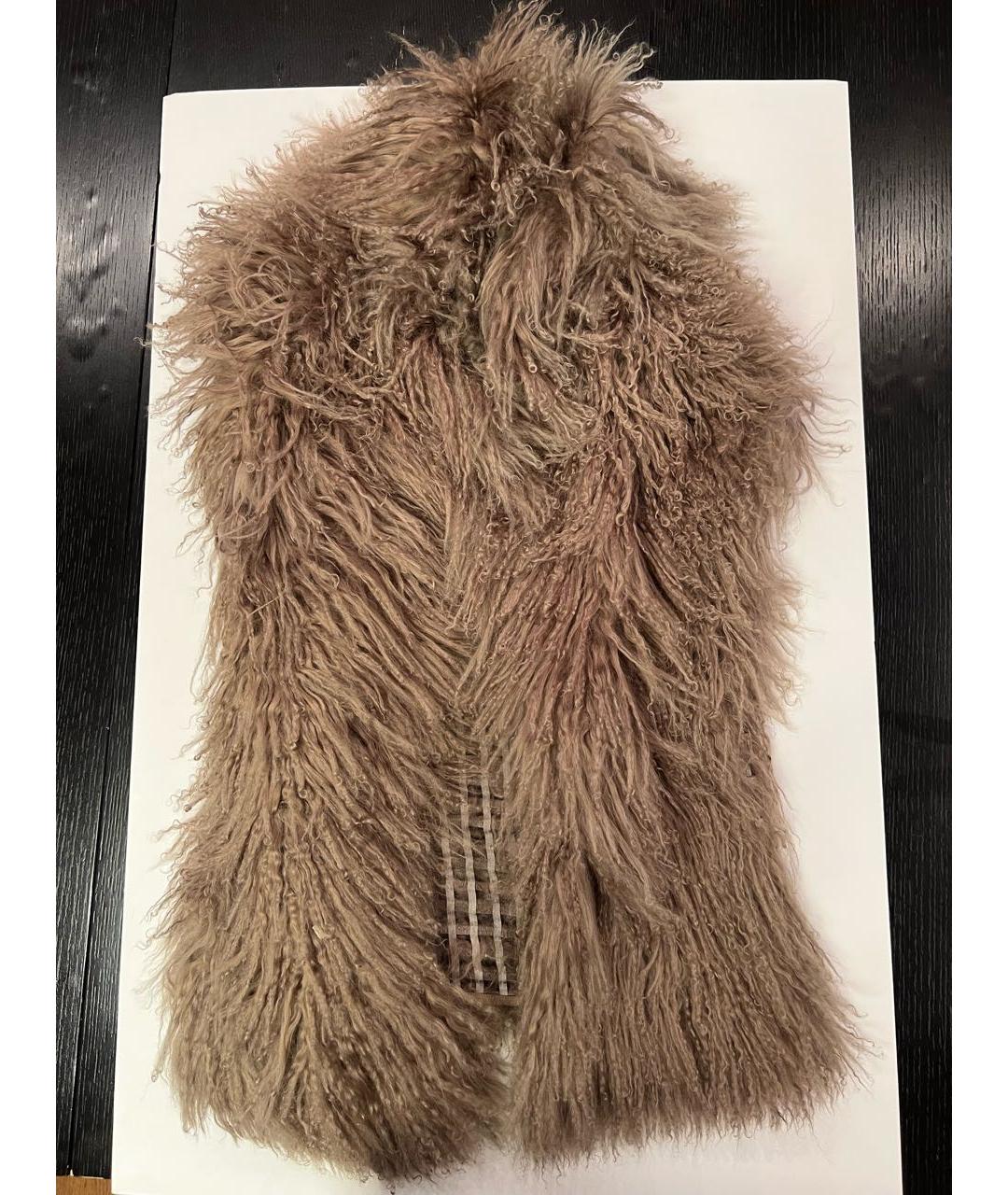 RALPH LAUREN PURPLE LABEL Бежевый меховой жилет, фото 5