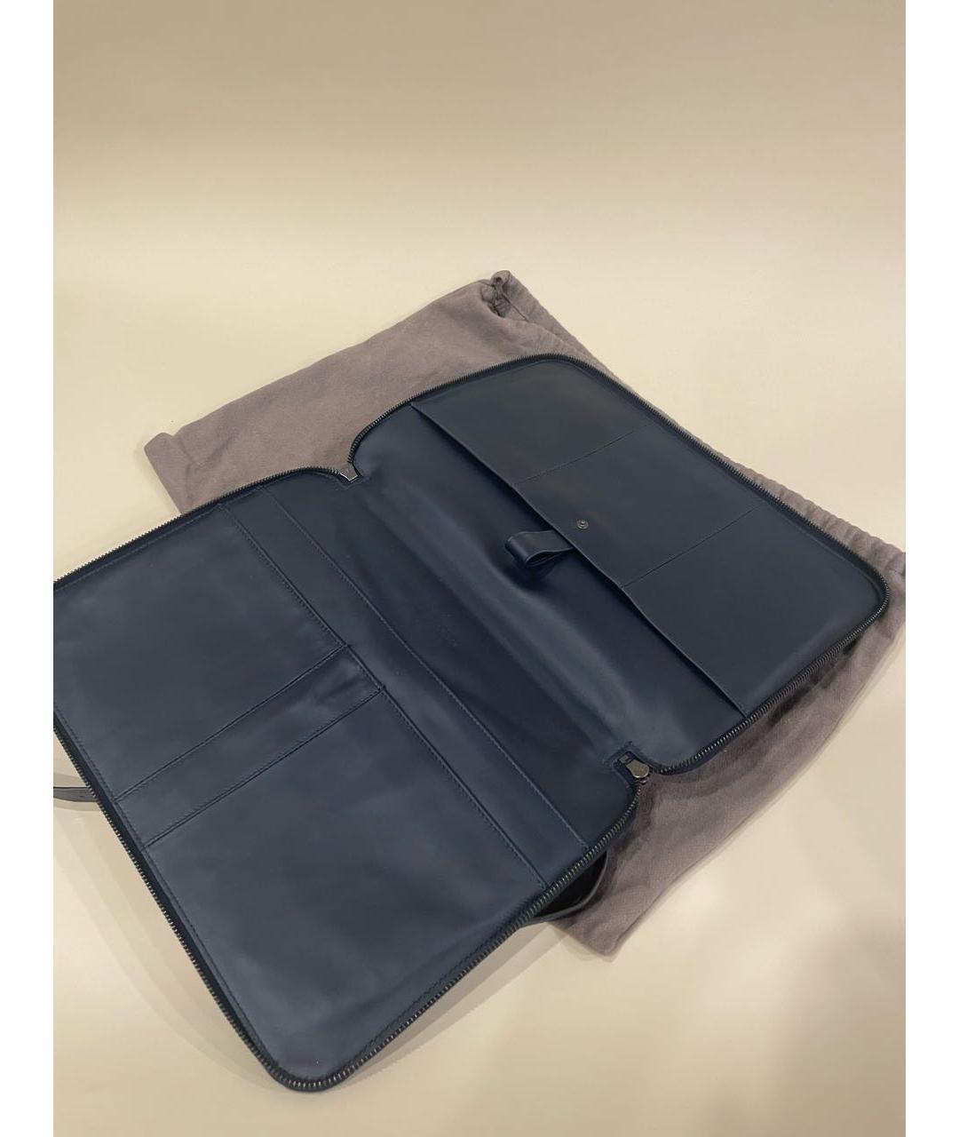 BOTTEGA VENETA Темно-синяя кожаная сумка на плечо, фото 6