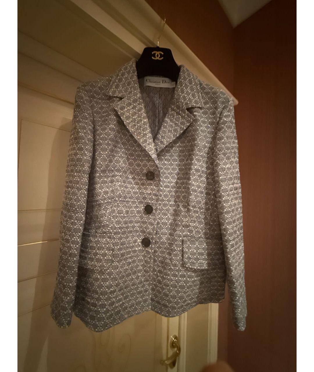 CHRISTIAN DIOR Голубой шелковый жакет/пиджак, фото 6