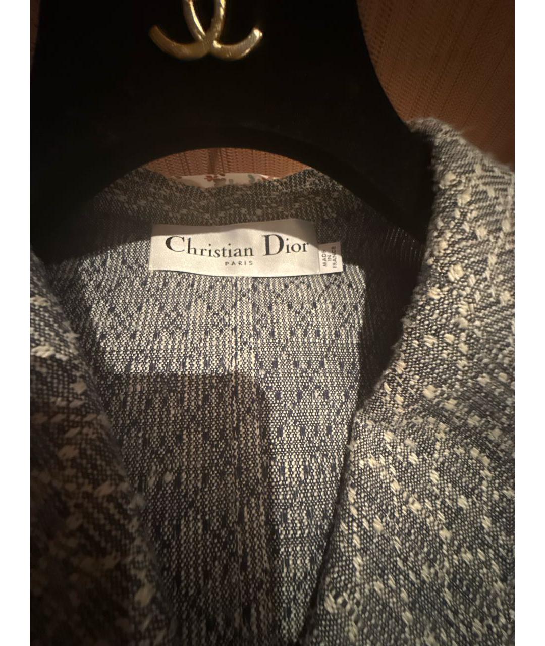 CHRISTIAN DIOR Голубой шелковый жакет/пиджак, фото 4