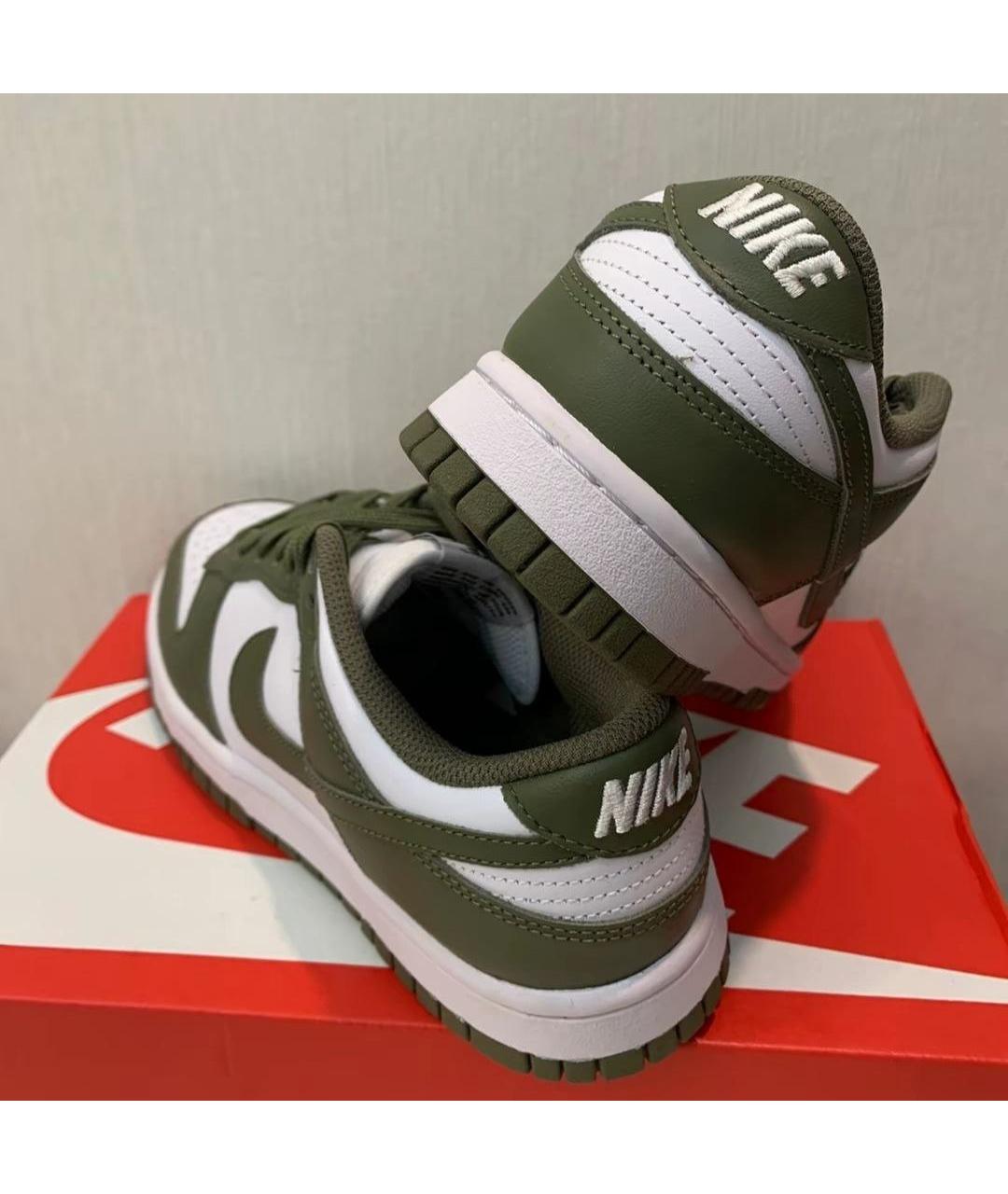 NIKE Зеленые кожаные низкие кроссовки / кеды, фото 5