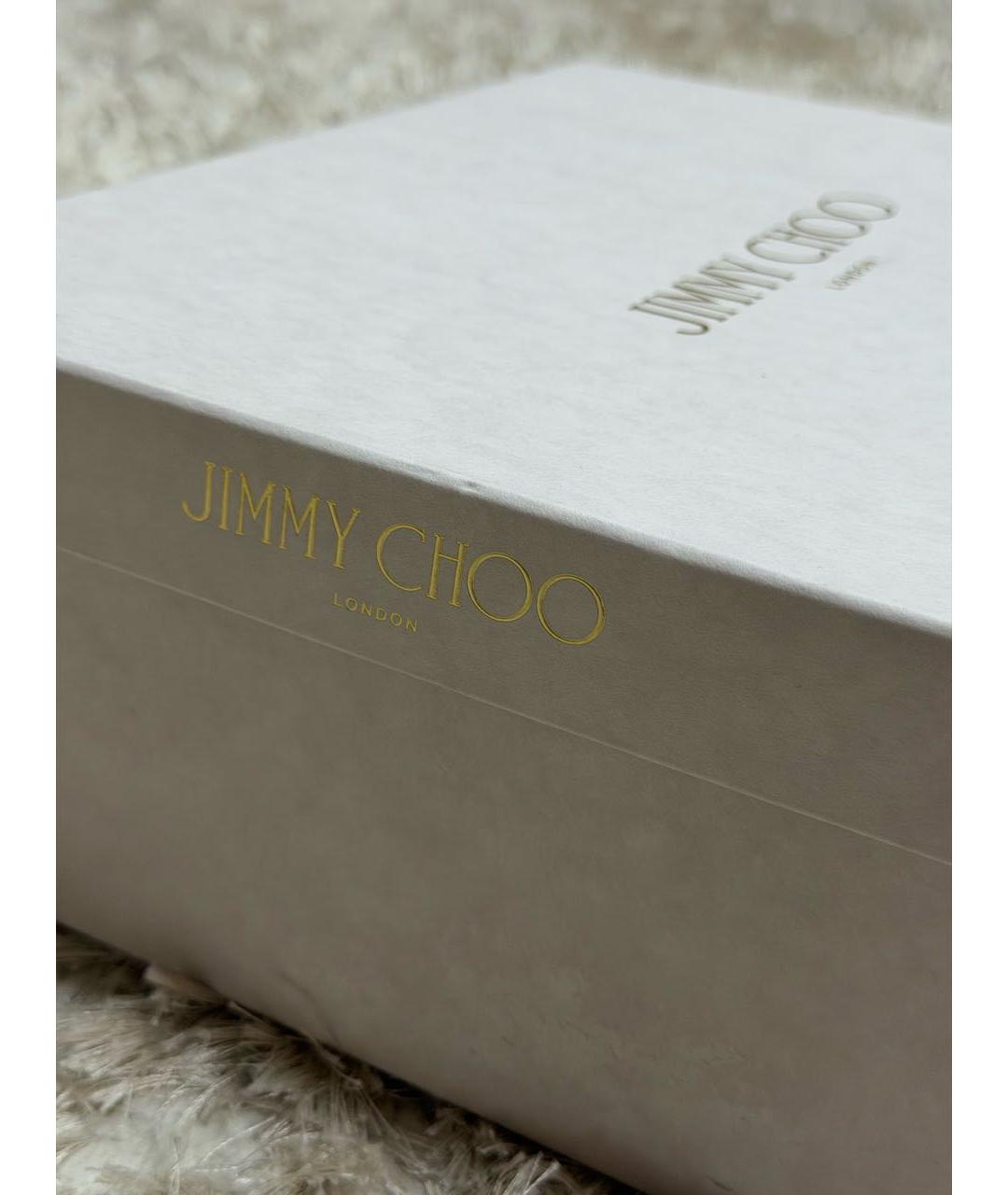 JIMMY CHOO Золотые кожаные босоножки, фото 4