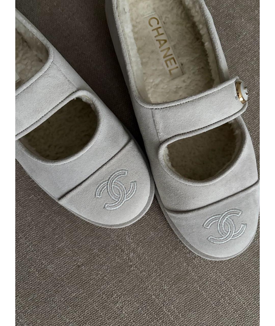 CHANEL Серые замшевые балетки, фото 3