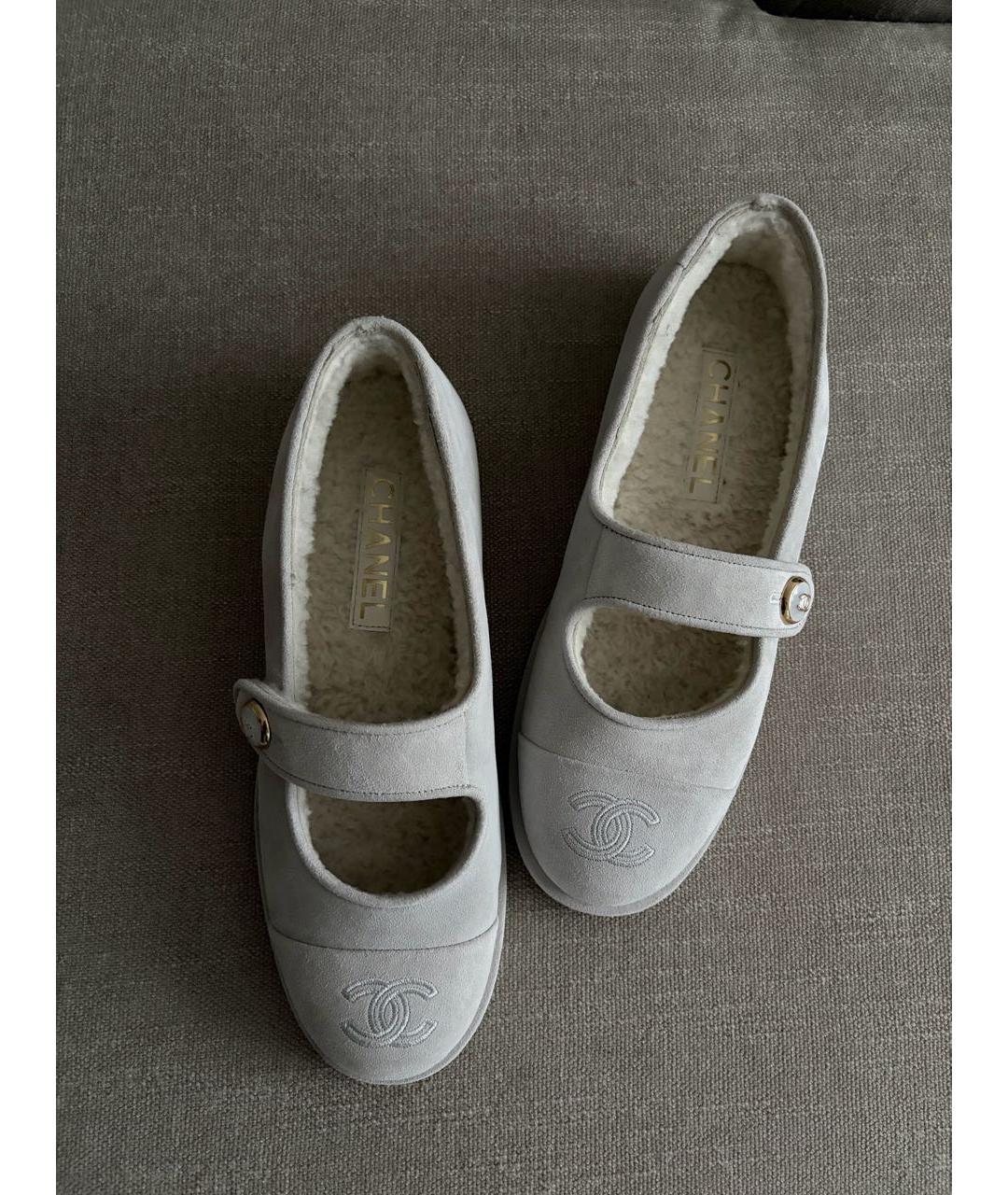 CHANEL Серые замшевые балетки, фото 2