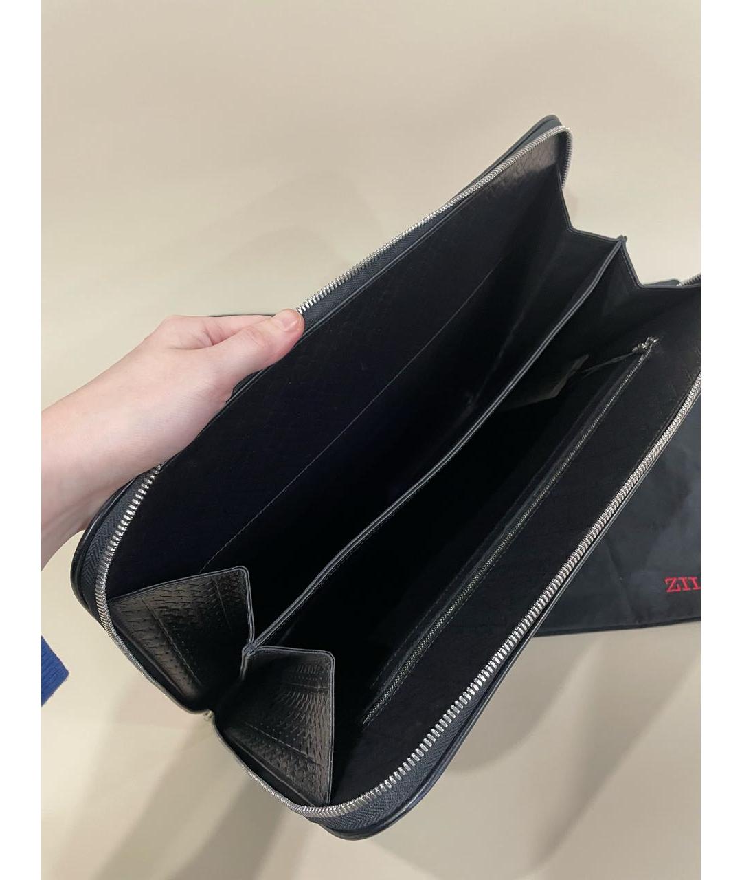 ZILLI Черная кожаная папка для документов, фото 6