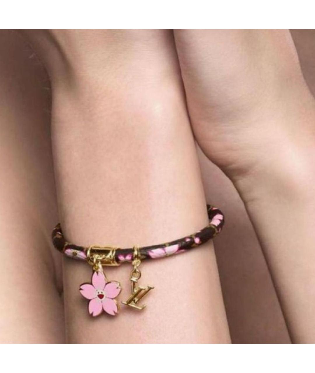 LOUIS VUITTON Коричневый кожаный браслет, фото 4