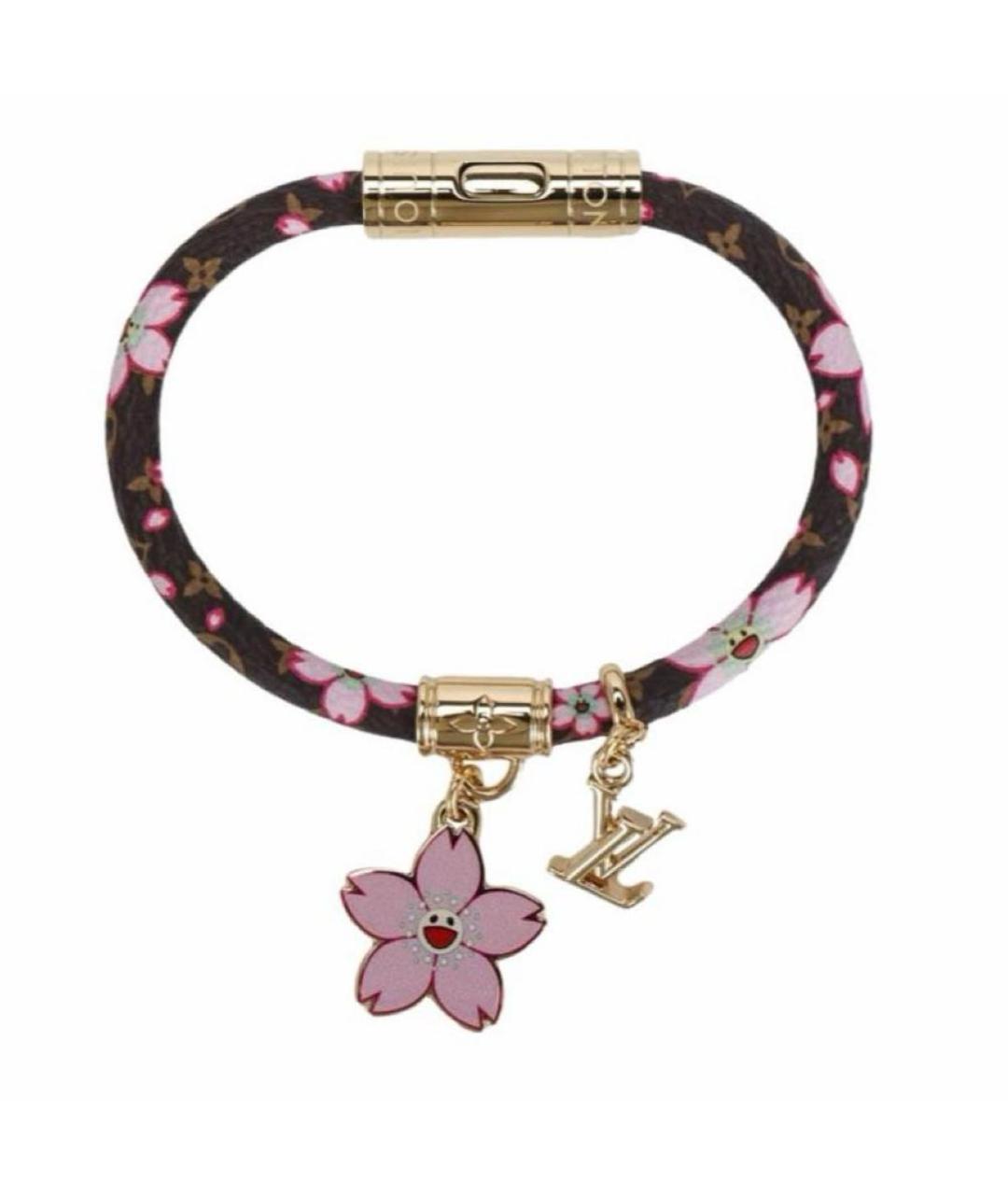 LOUIS VUITTON Коричневый кожаный браслет, фото 2