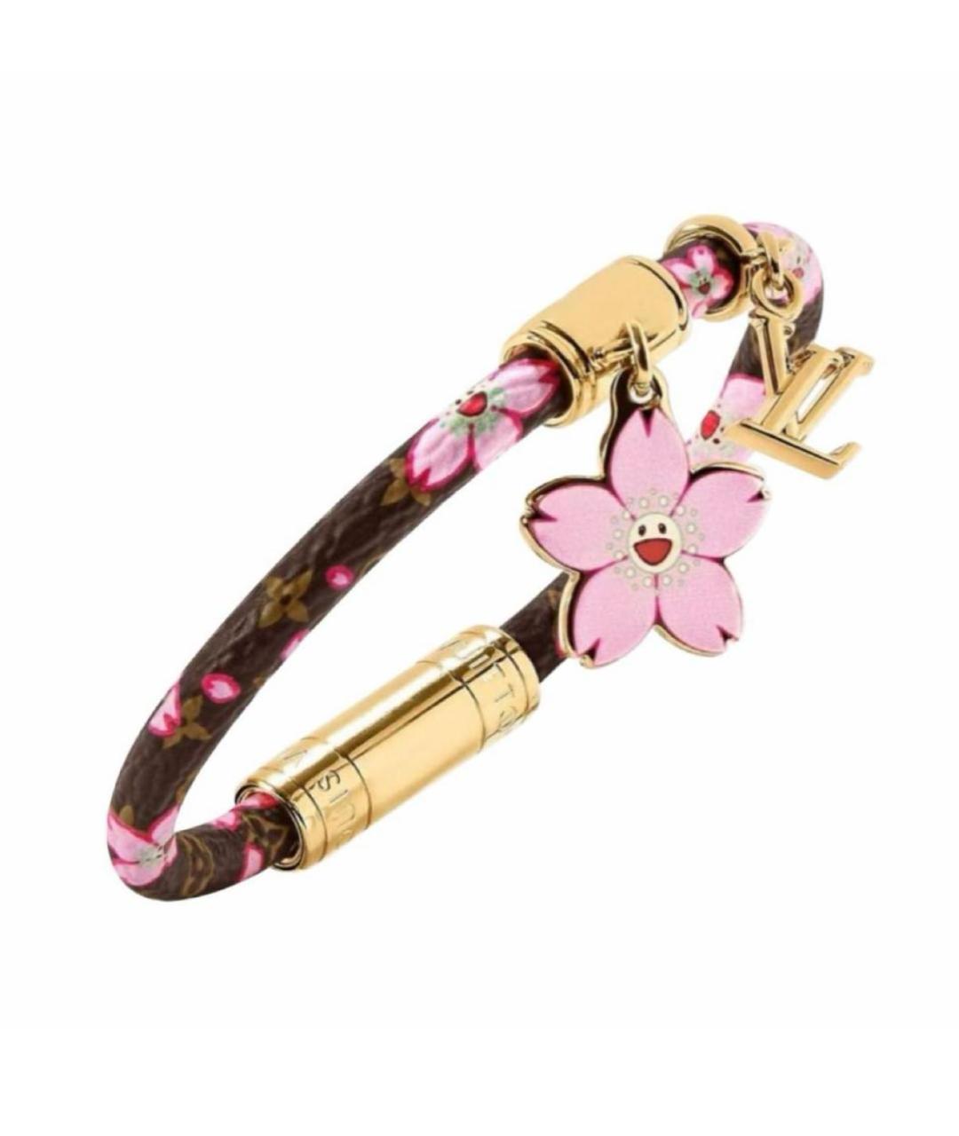 LOUIS VUITTON Коричневый кожаный браслет, фото 5