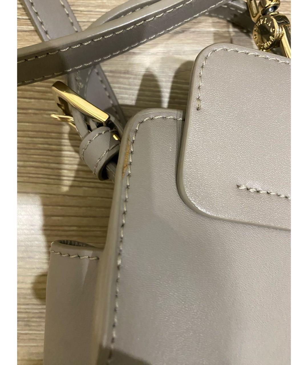 FURLA Серая кожаная сумка с короткими ручками, фото 7