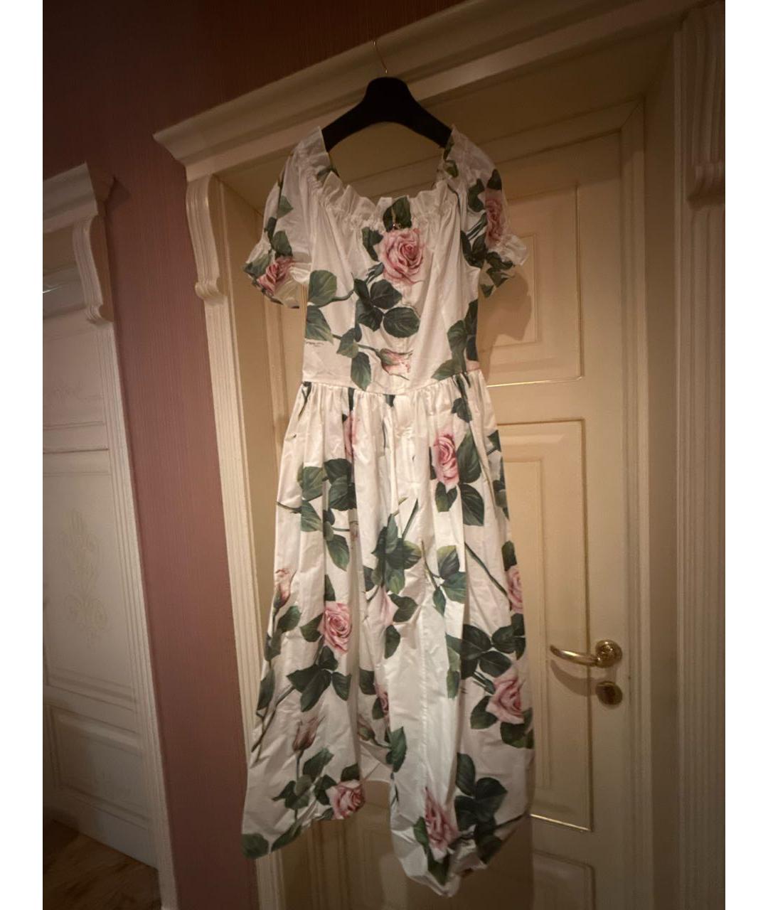 DOLCE&GABBANA Белое хлопковое повседневное платье, фото 2