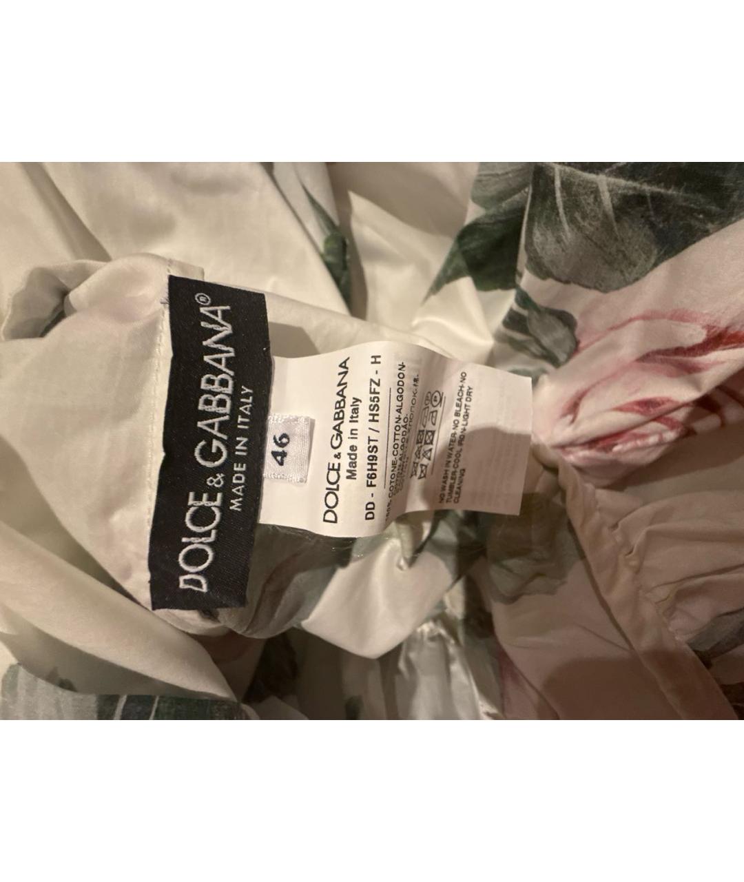 DOLCE&GABBANA Белое хлопковое повседневное платье, фото 4