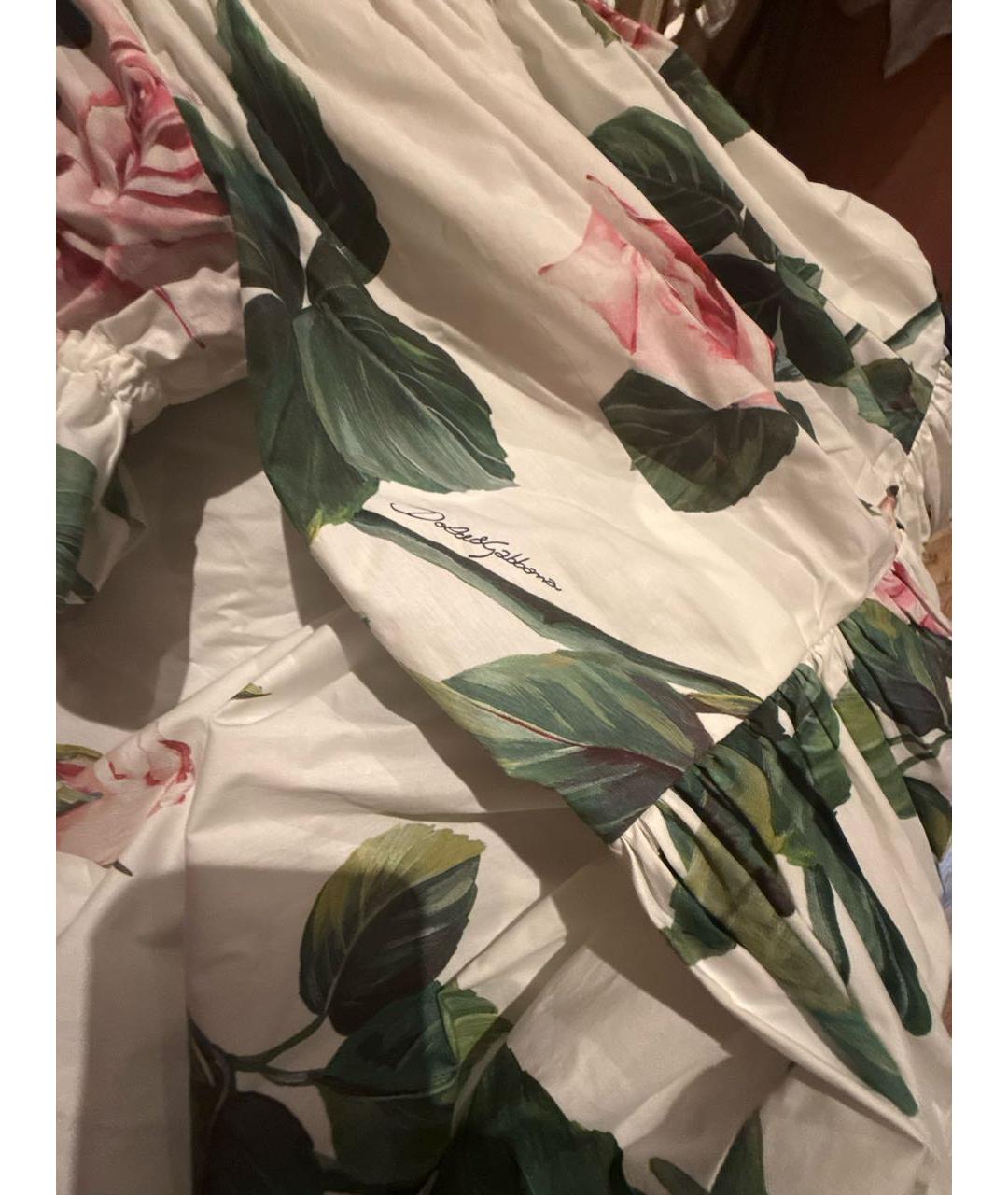 DOLCE&GABBANA Белое хлопковое повседневное платье, фото 3