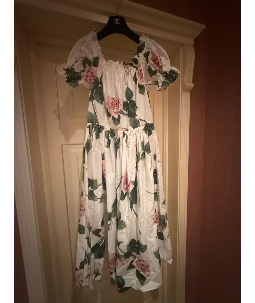 DOLCE&GABBANA Белое хлопковое повседневное платье, фото 5