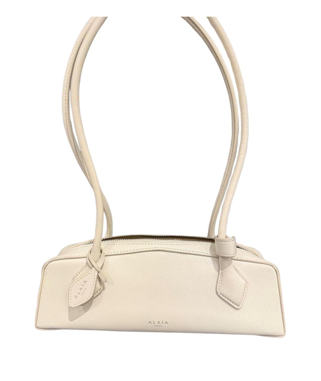ALAIA Белая кожаная сумка с короткими ручками, фото 1