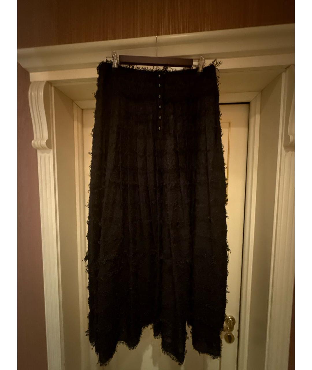 CHANEL Черная шелковая юбка макси, фото 2