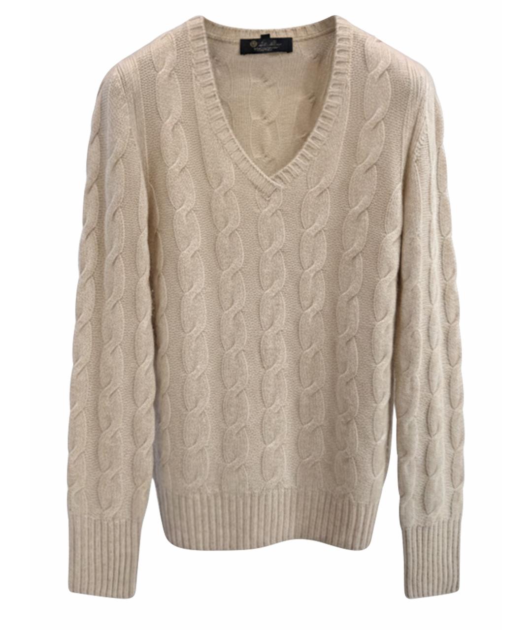 LORO PIANA Бежевый кашемировый джемпер / свитер, фото 1
