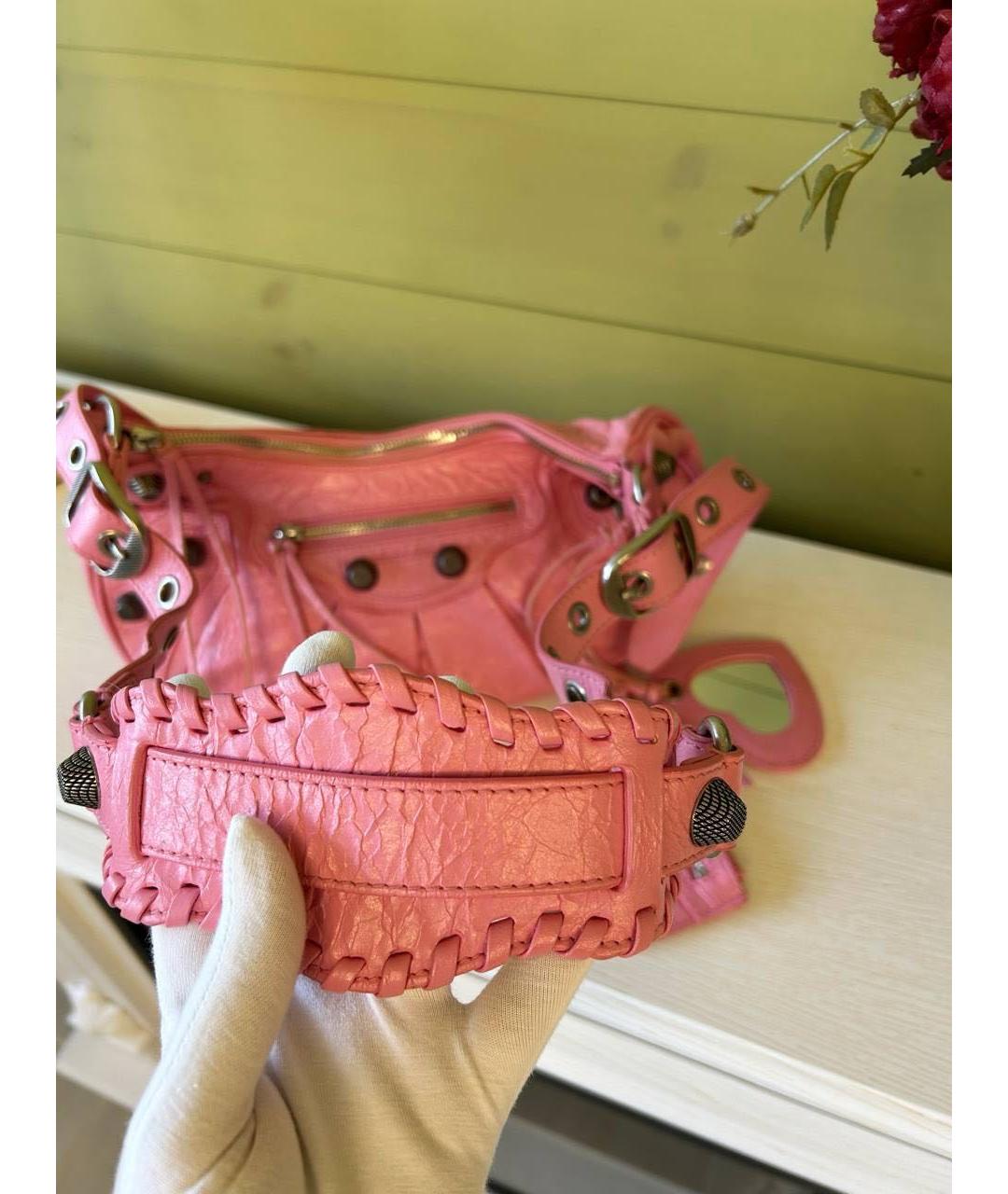 BALENCIAGA Розовая кожаная сумка через плечо, фото 5