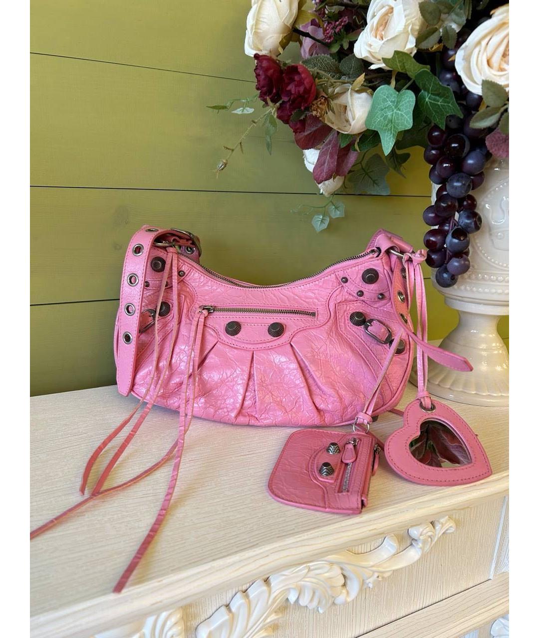 BALENCIAGA Розовая кожаная сумка через плечо, фото 2