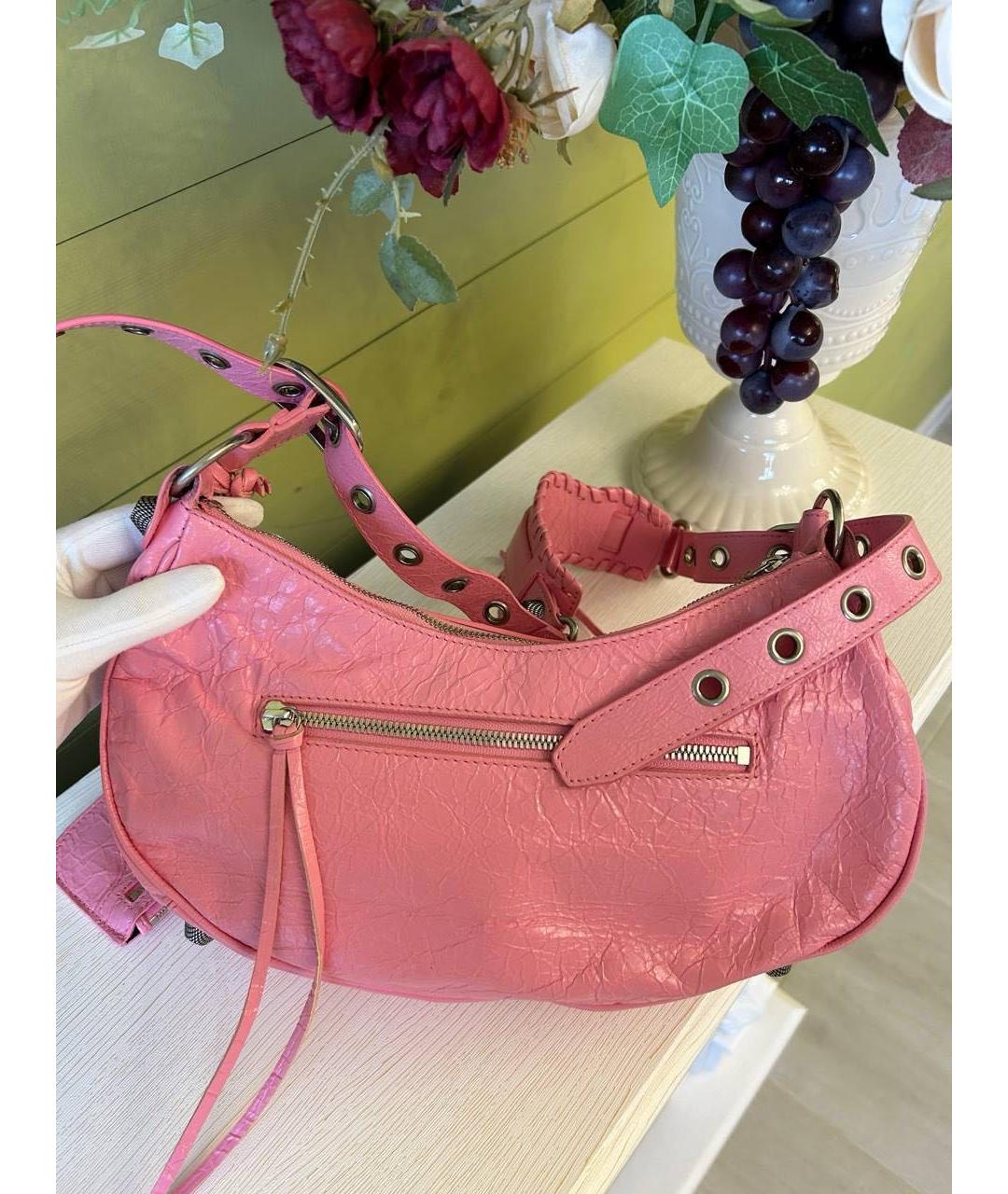 BALENCIAGA Розовая кожаная сумка через плечо, фото 7