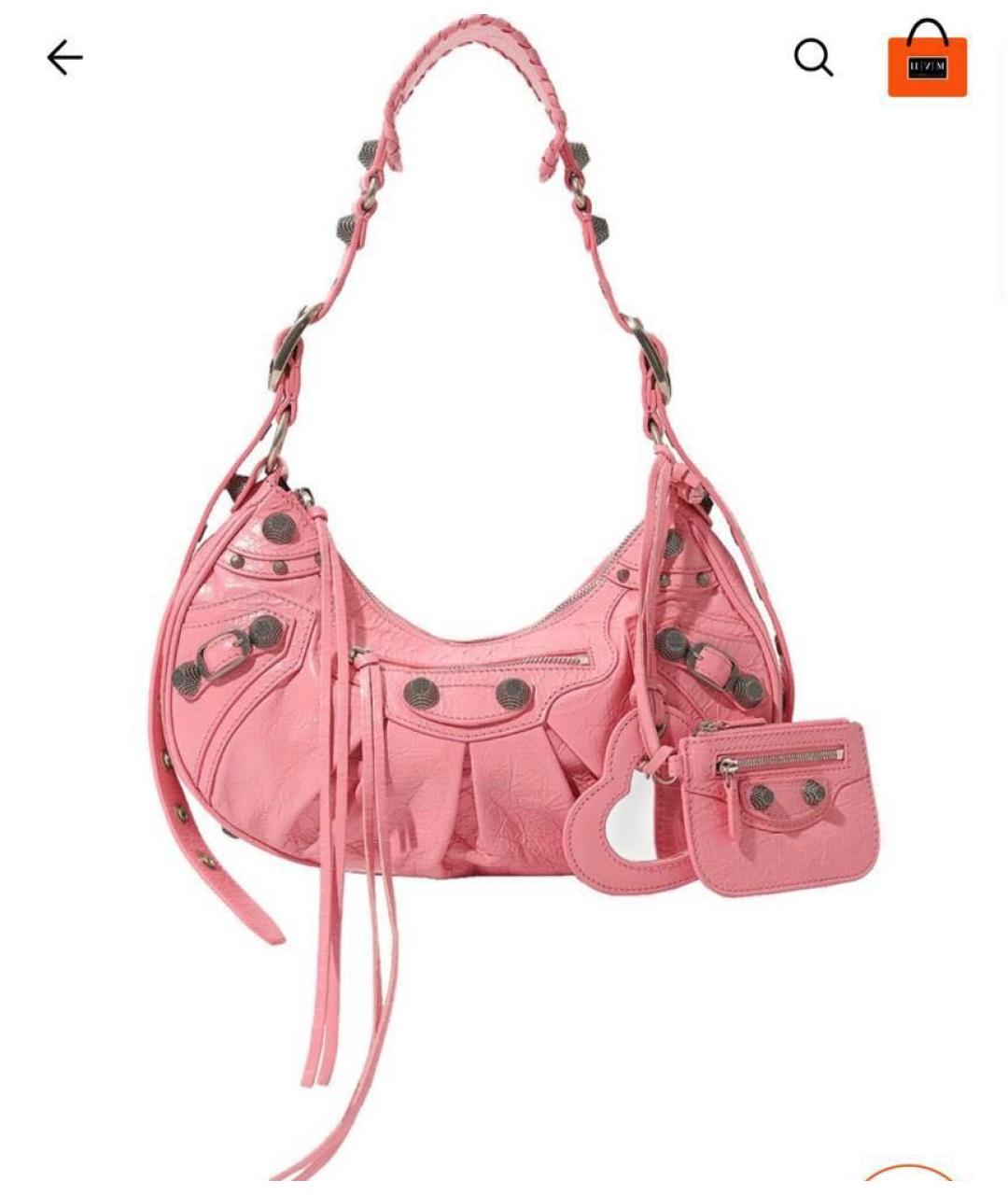 BALENCIAGA Розовая кожаная сумка через плечо, фото 8