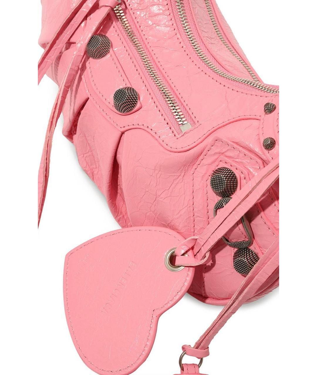 BALENCIAGA Розовая кожаная сумка через плечо, фото 6