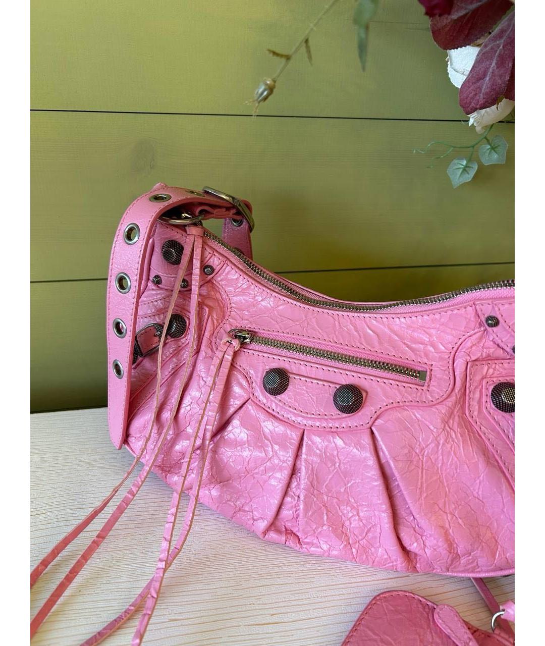 BALENCIAGA Розовая кожаная сумка через плечо, фото 3