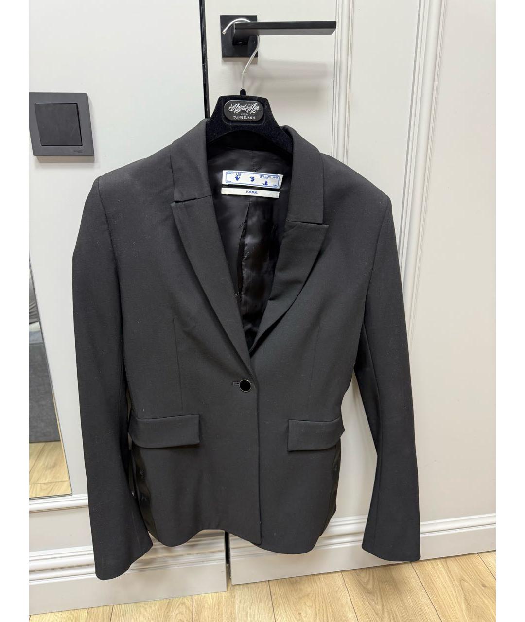 OFF-WHITE Черный вискозный жакет/пиджак, фото 8