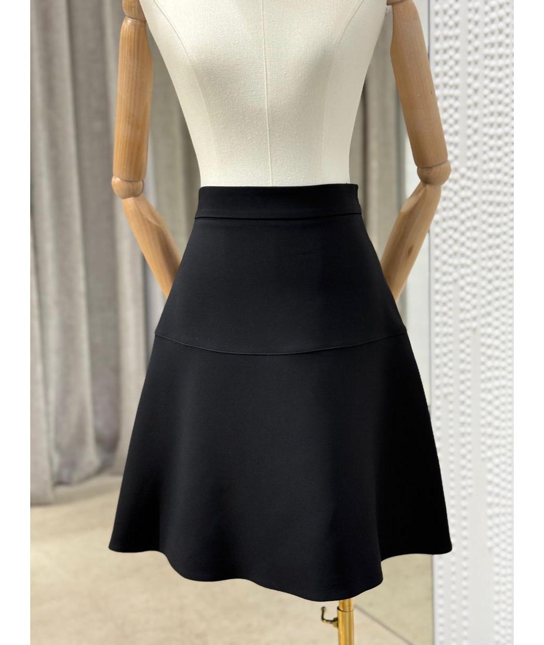 GUCCI Черная шерстяная юбка мини, фото 3