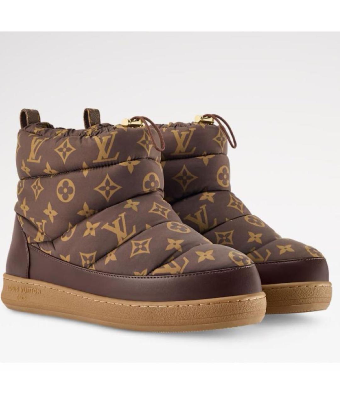 LOUIS VUITTON Коричневые текстильные ботинки, фото 2