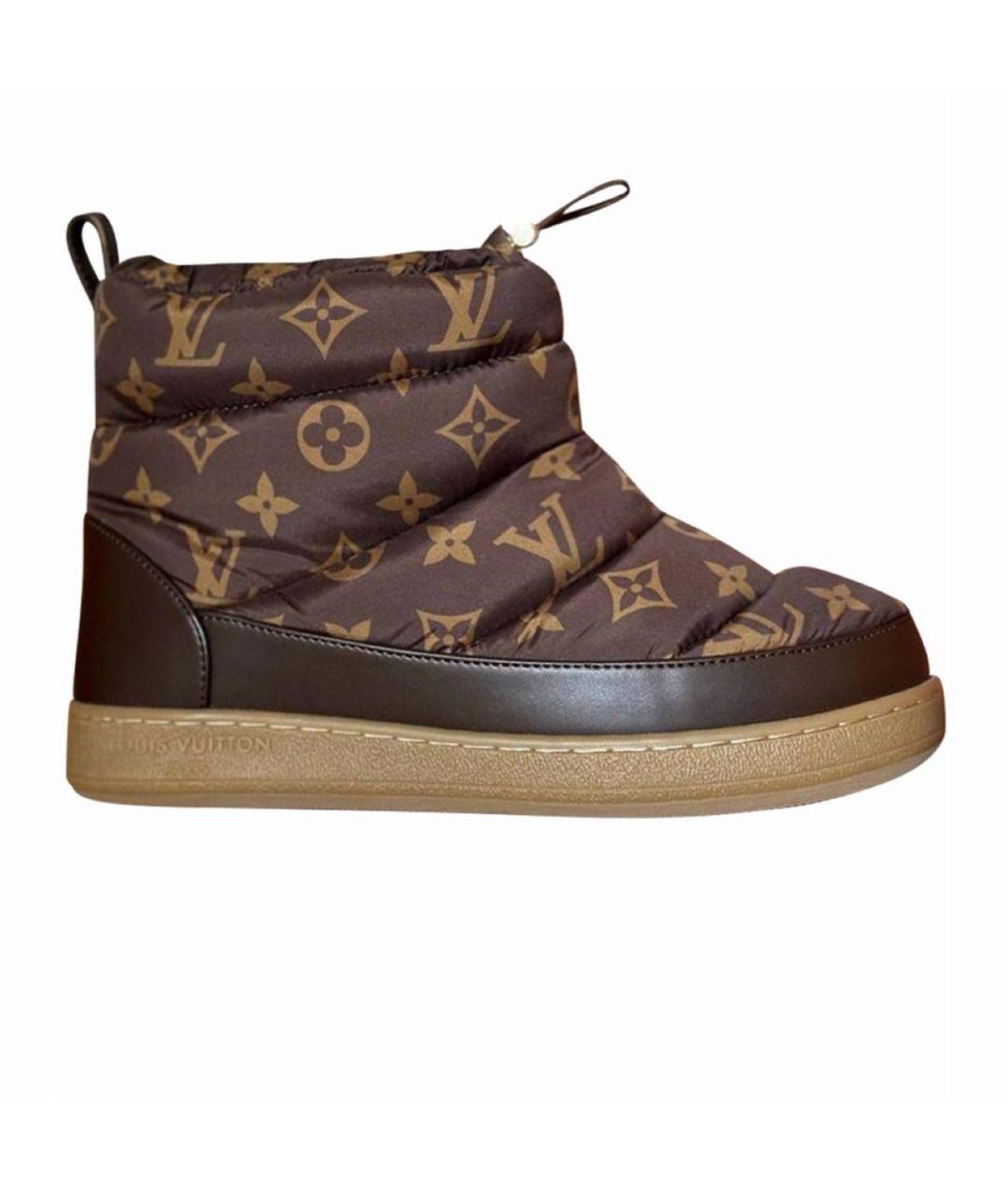 LOUIS VUITTON Коричневые текстильные ботинки, фото 5