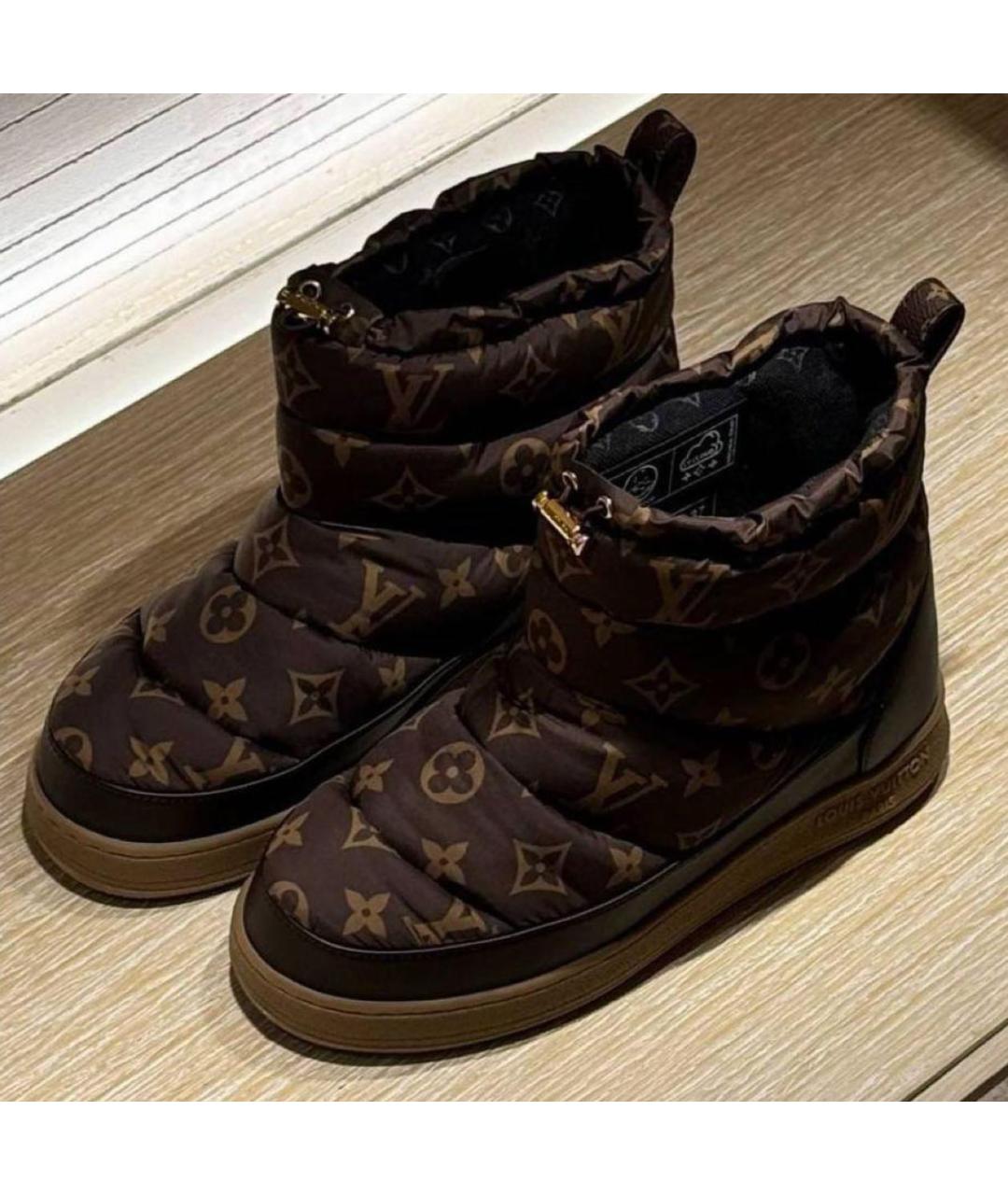 LOUIS VUITTON Коричневые текстильные ботинки, фото 4