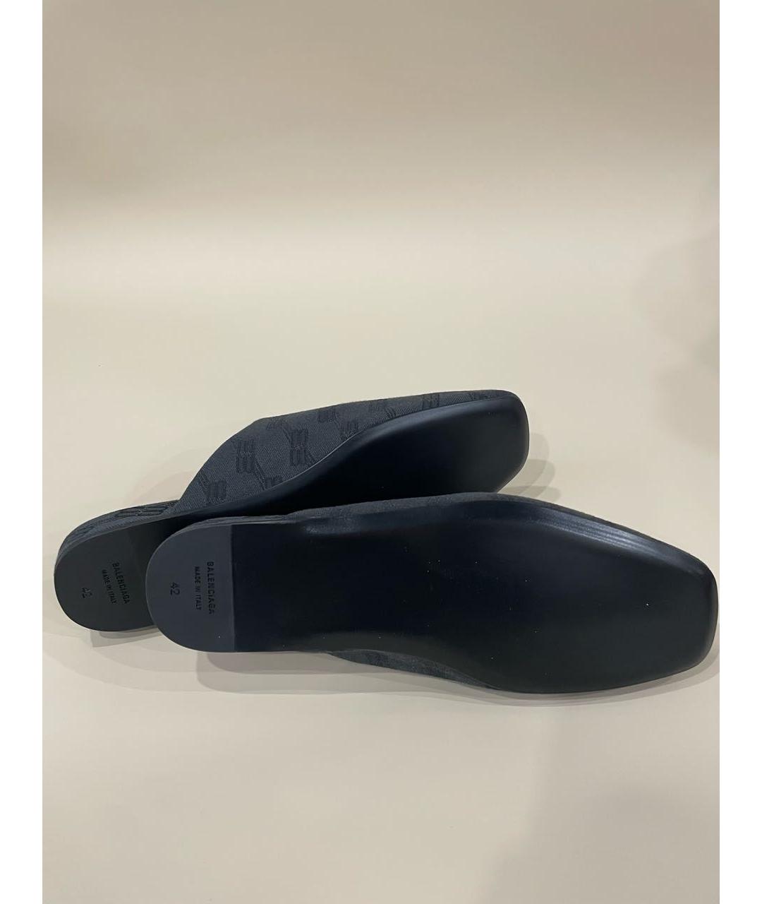 BALENCIAGA Антрацитовые кожаные сандалии, фото 8