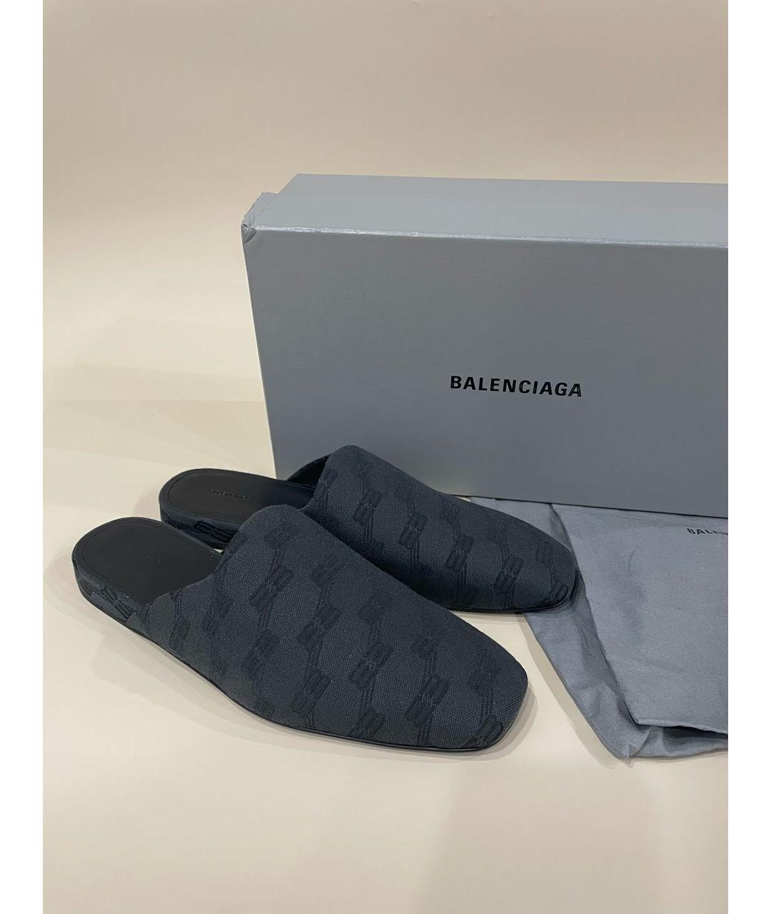 BALENCIAGA Антрацитовые кожаные сандалии, фото 7