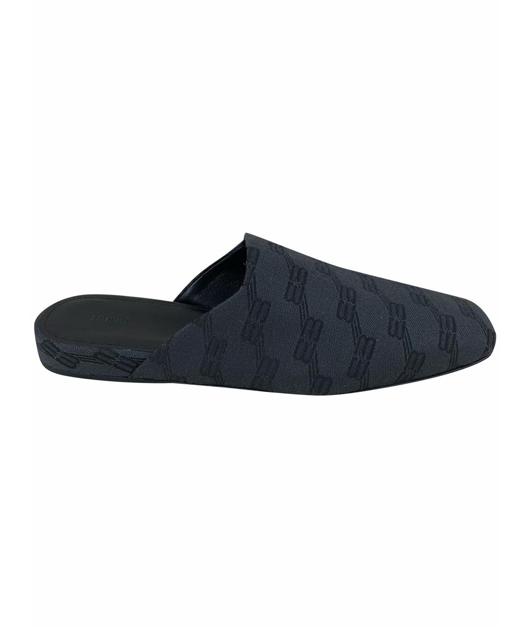 BALENCIAGA Антрацитовые кожаные сандалии, фото 1