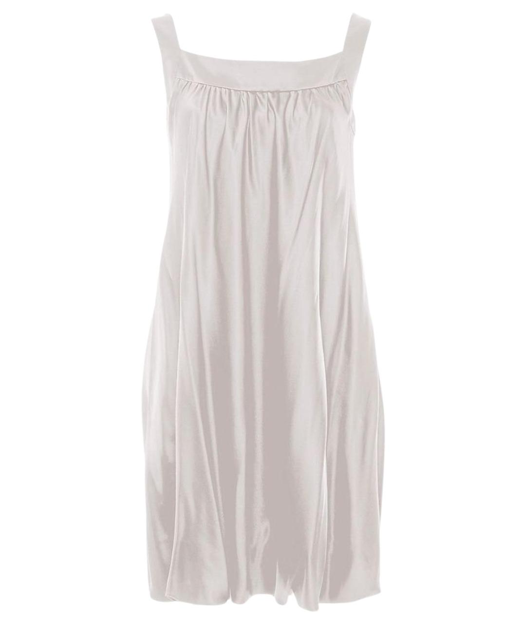 DOLCE&GABBANA Белое шелковое коктейльное платье, фото 1