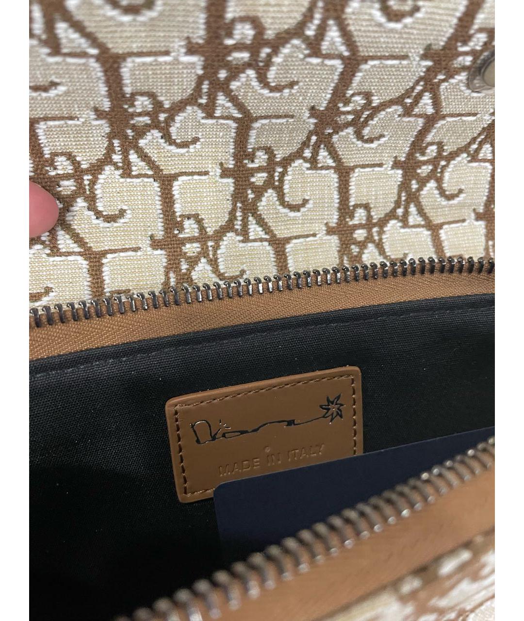 CHRISTIAN DIOR Бежевая тканевая поясная сумка, фото 5