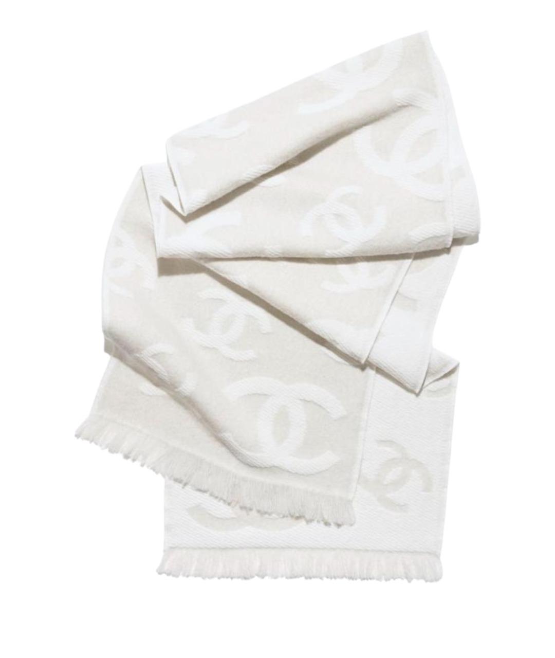 CHANEL Серый шерстяной шарф, фото 1