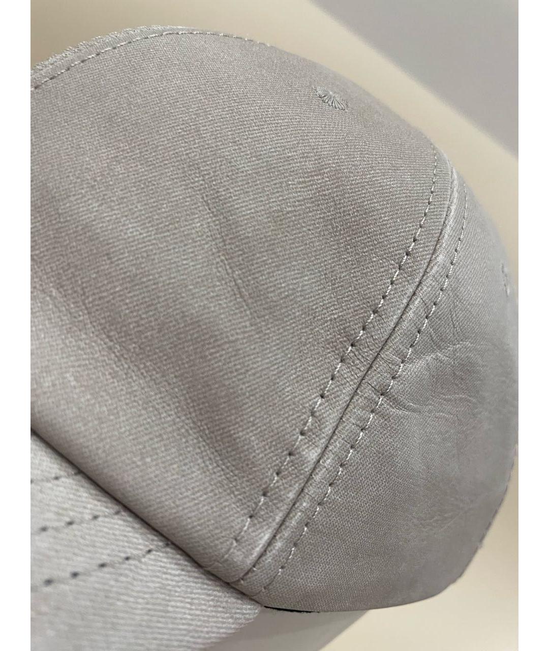 BOTTEGA VENETA Серая кожаная кепка/бейсболка, фото 4