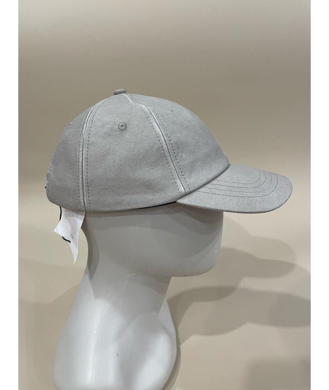 BOTTEGA VENETA Серая кожаная кепка/бейсболка, фото 2