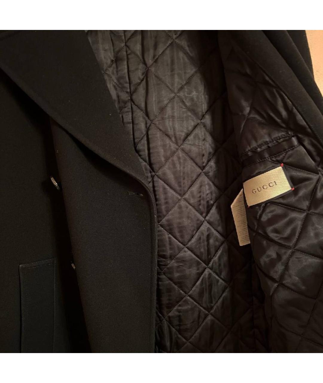 GUCCI Черное шерстяное пальто, фото 6