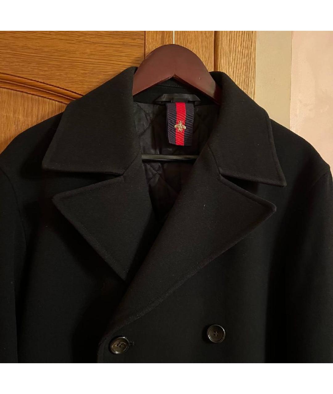 GUCCI Черное шерстяное пальто, фото 3