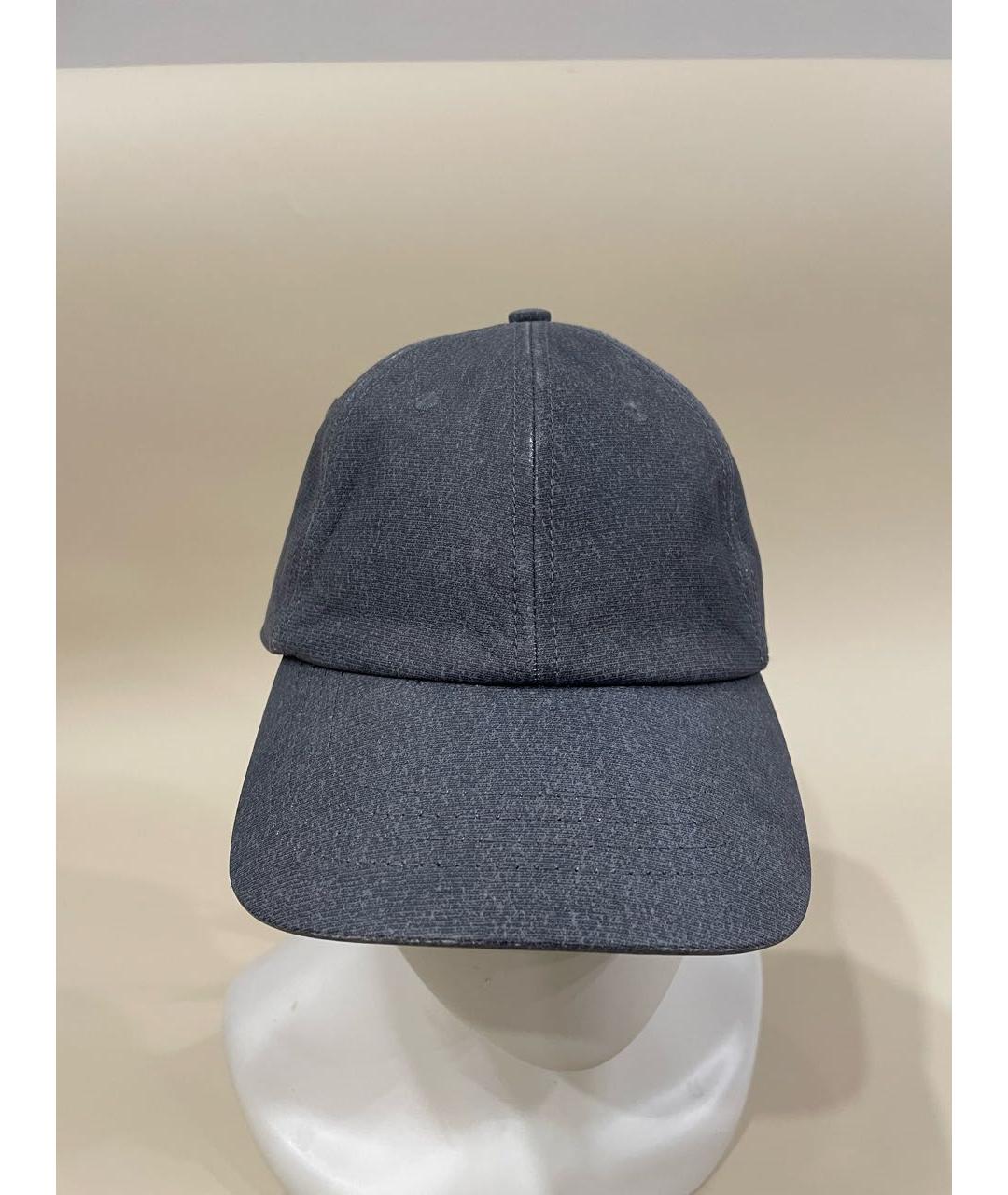 BOTTEGA VENETA Антрацитовая кожаная кепка/бейсболка, фото 9