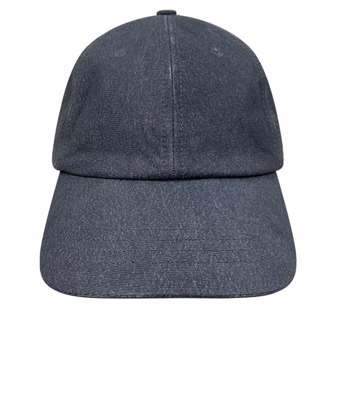 BOTTEGA VENETA Антрацитовая кожаная кепка/бейсболка, фото 1