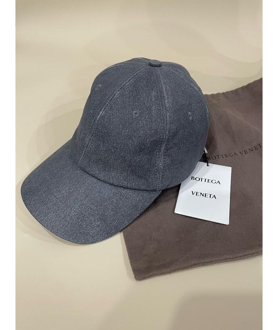 BOTTEGA VENETA Антрацитовая кожаная кепка/бейсболка, фото 5