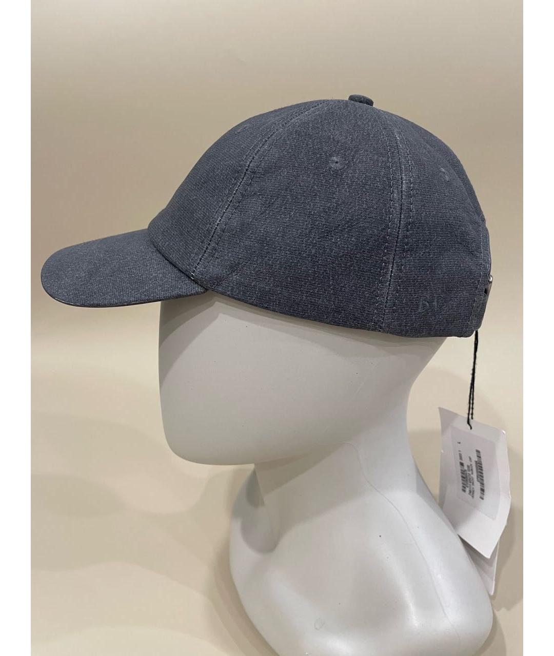 BOTTEGA VENETA Антрацитовая кожаная кепка/бейсболка, фото 4