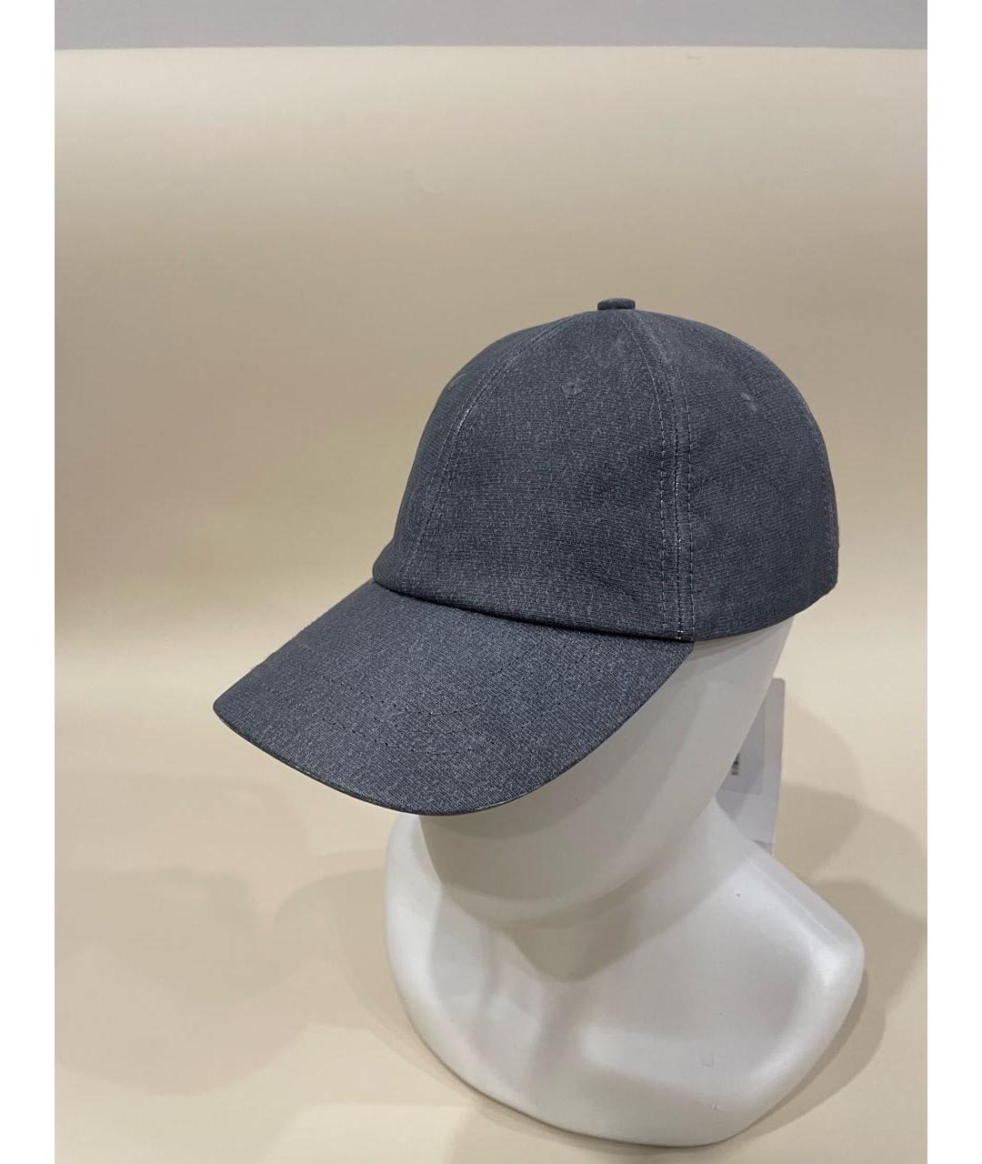 BOTTEGA VENETA Антрацитовая кожаная кепка/бейсболка, фото 2