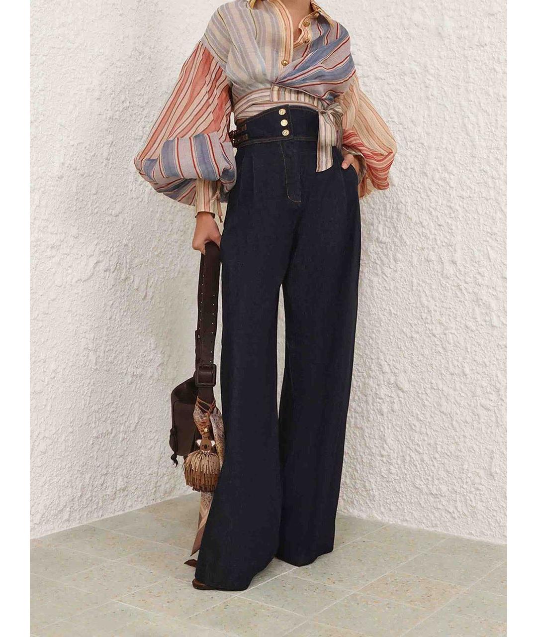 ZIMMERMANN Синие хлопковые прямые джинсы, фото 2