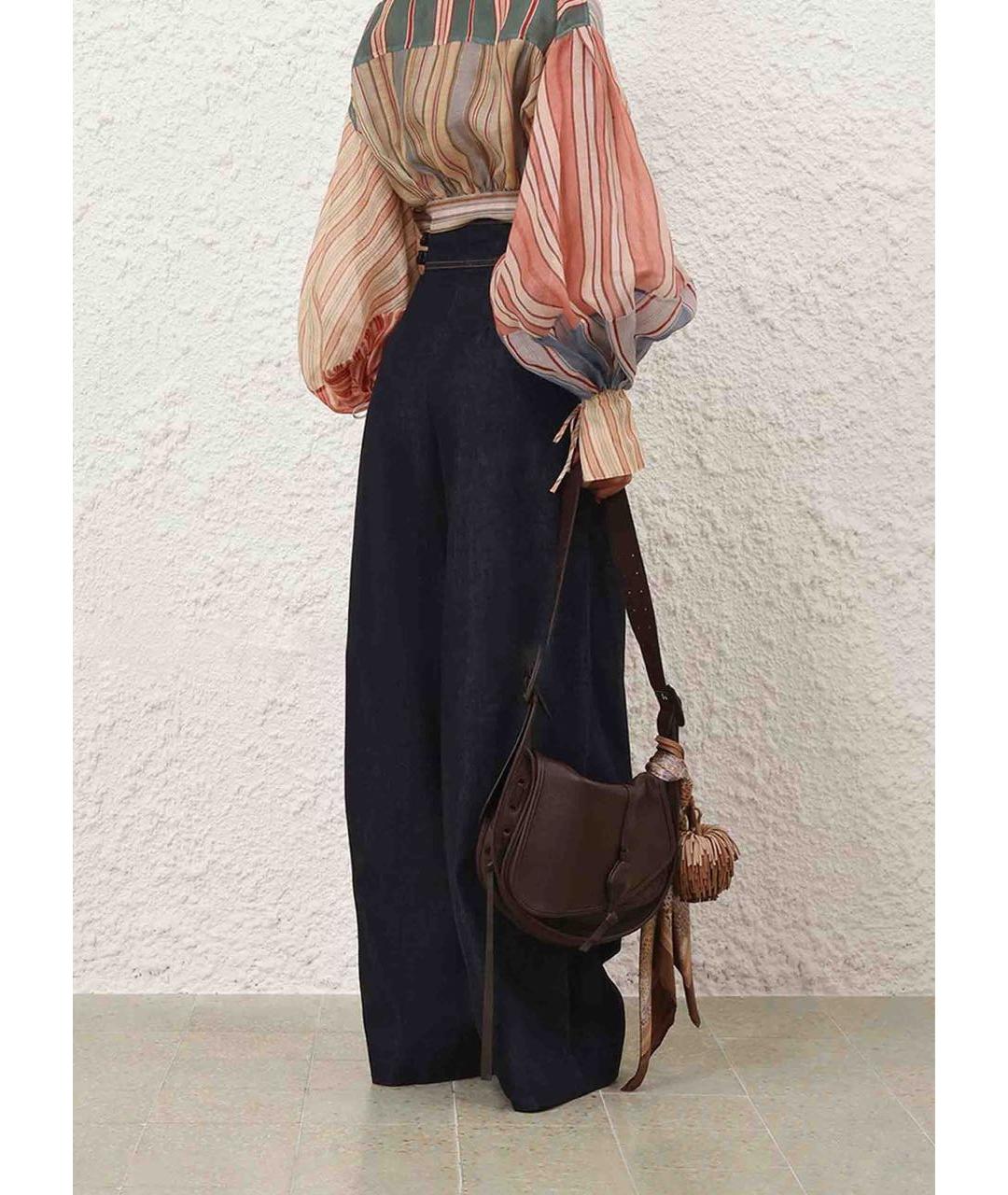 ZIMMERMANN Синие хлопковые прямые джинсы, фото 4