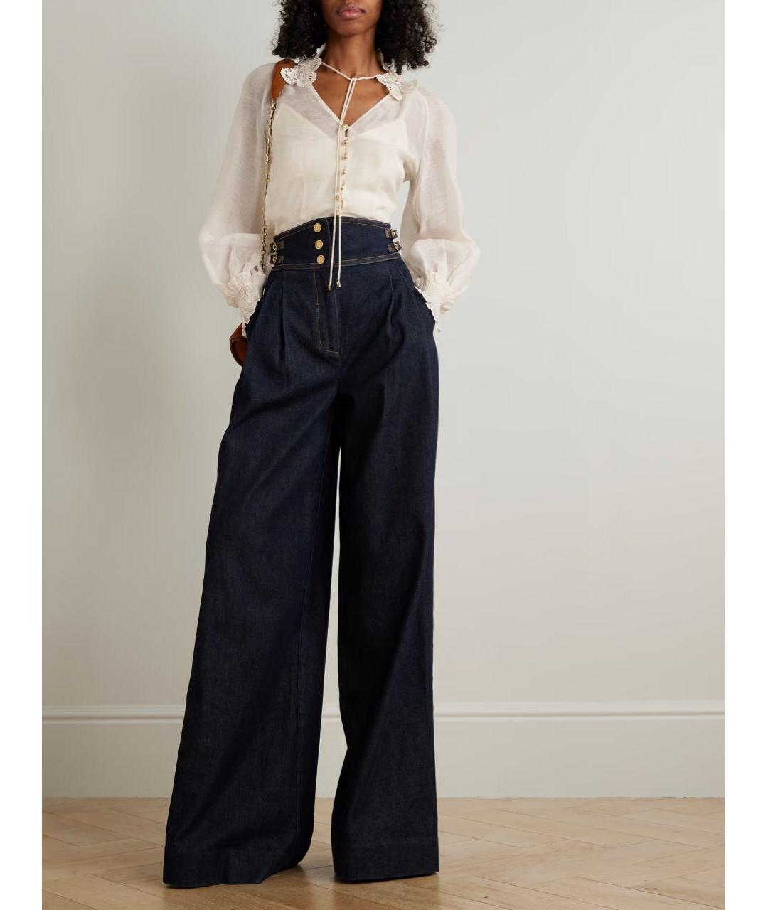 ZIMMERMANN Синие хлопковые прямые джинсы, фото 5